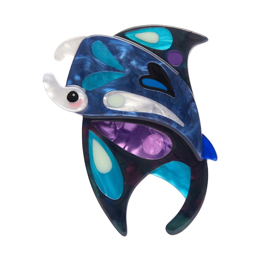 The Mercurial Manta Ray Brooch - Erstwilder - Quirky Resin and Enamel Accessories
