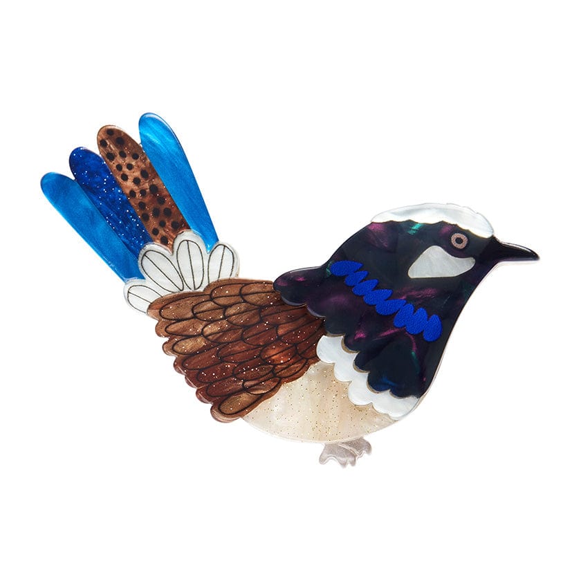 Thunderbolt of Cobalt Brooch - Erstwilder - Quirky Resin and Enamel Accessories