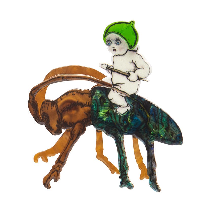 Christmas Beetle Brooch - Erstwilder - Quirky Resin and Enamel Accessories