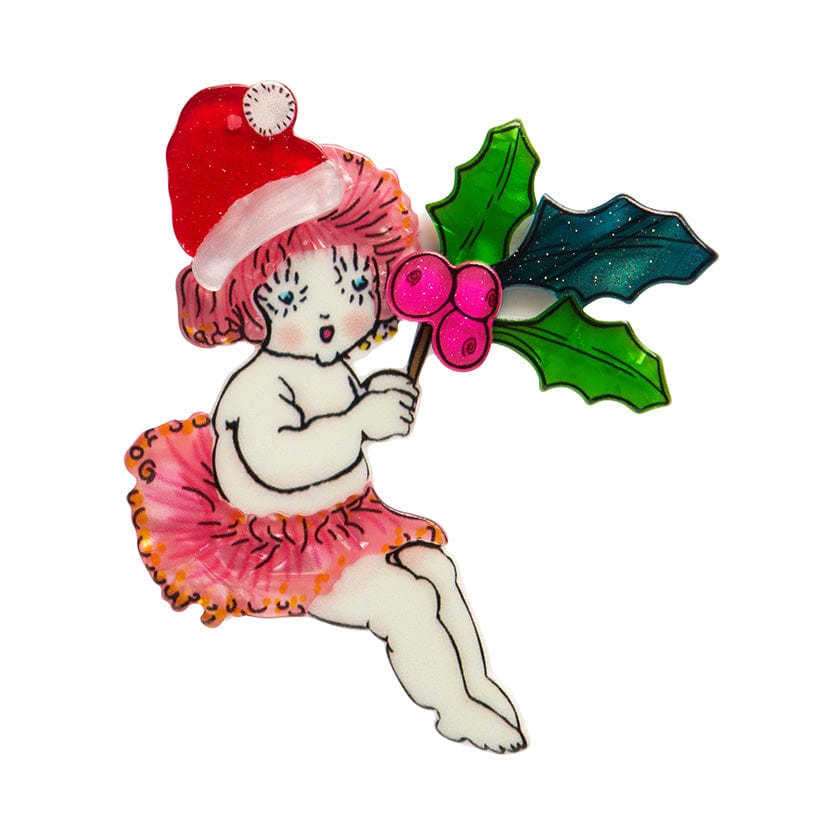Little Ragged Christmas Blossom Brooch - Erstwilder - Quirky Resin and Enamel Accessories