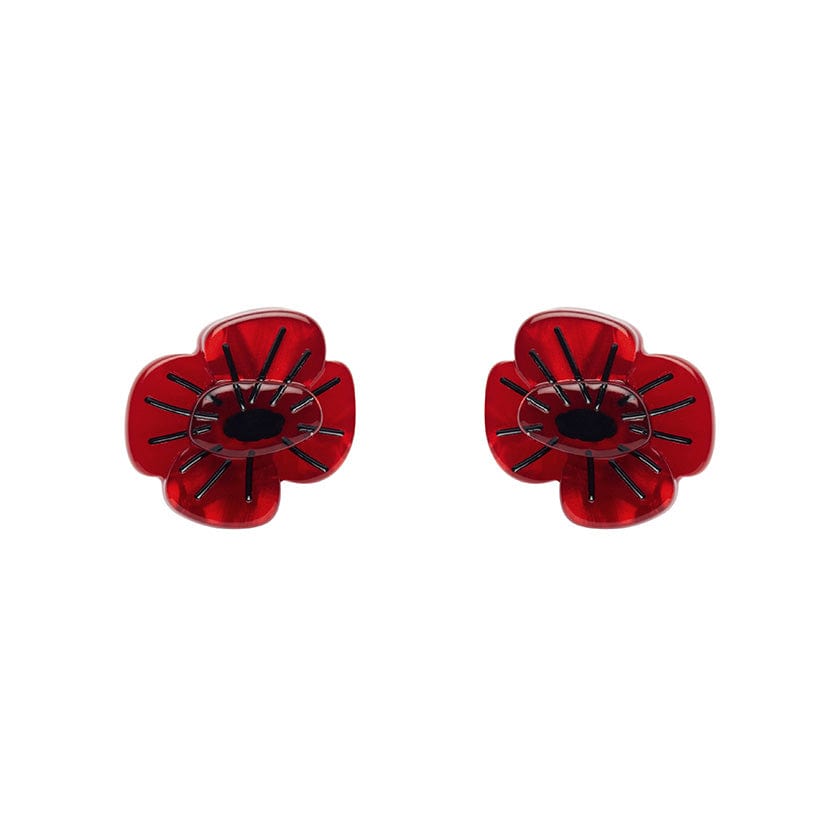 Erstwilder Remembrance Poppy Stud Earrings AF1EG02