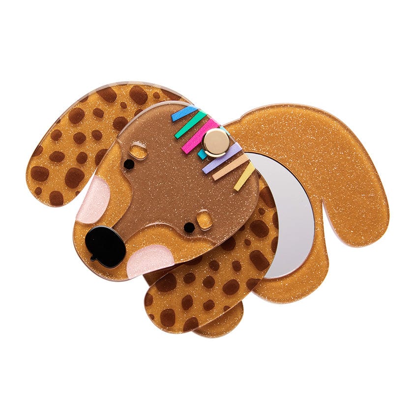 Darcy The Dachshund Mirror Compact - Erstwilder - Quirky Resin and Enamel Accessories