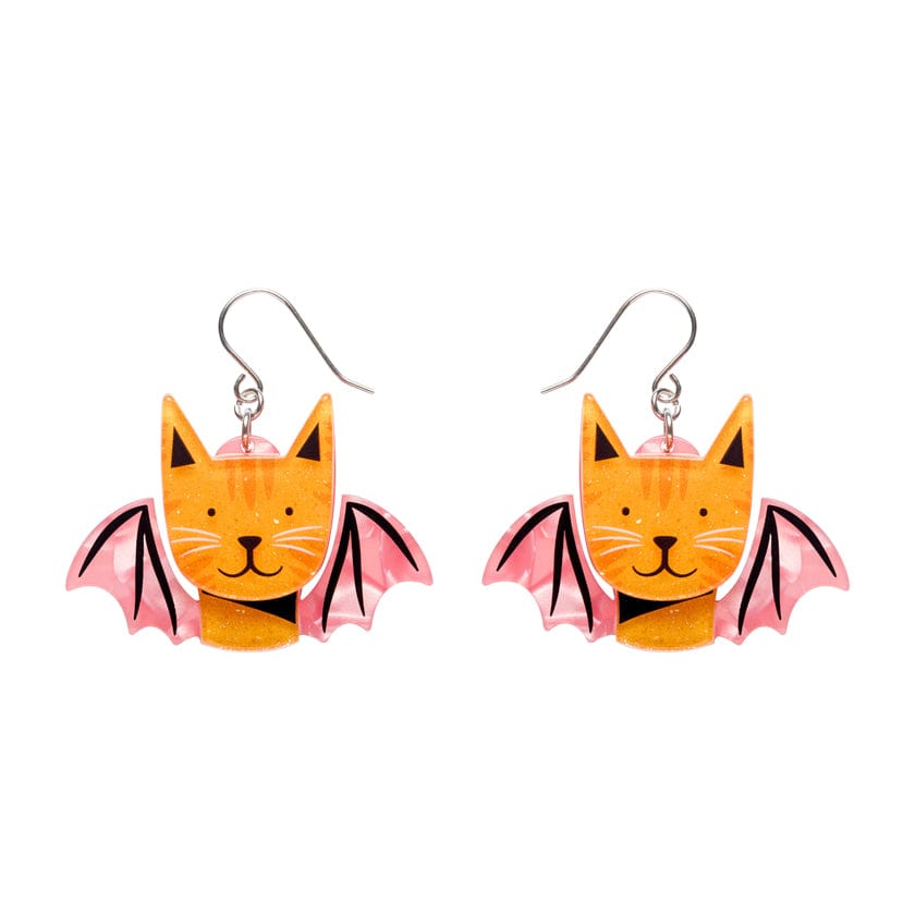 Winged Kitty Drop Earrings