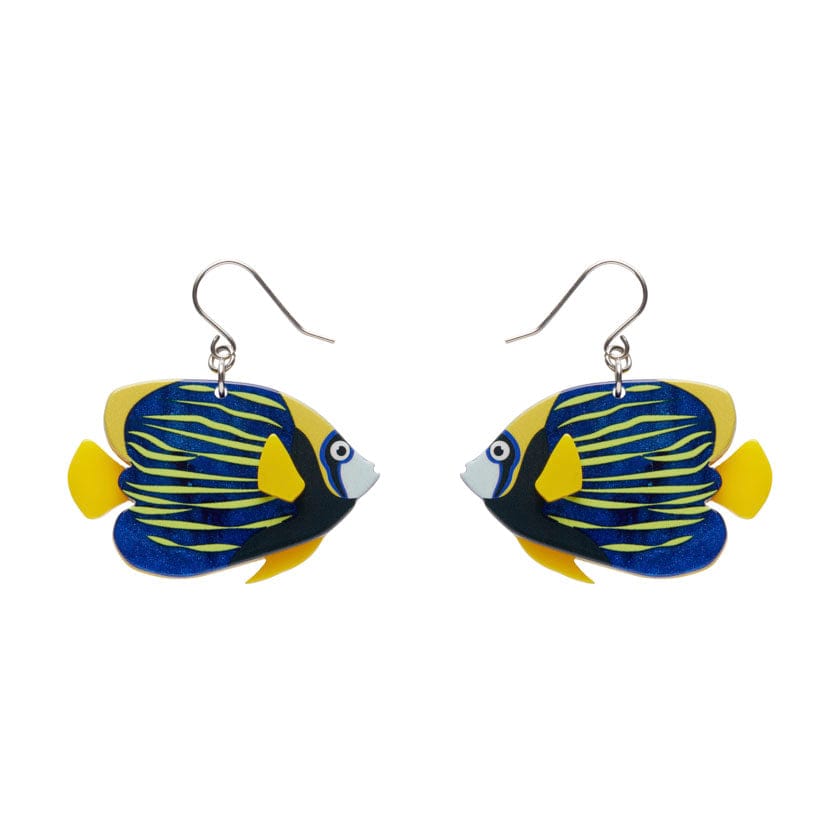 Emperor Angelfish Drop Earrings  -  Erstwilder  -  Quirky Resin and Enamel Accessories