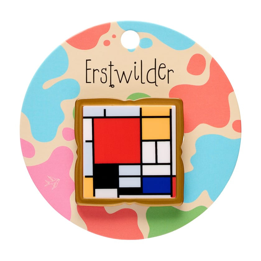 Mondrian Simplified Mini Brooch