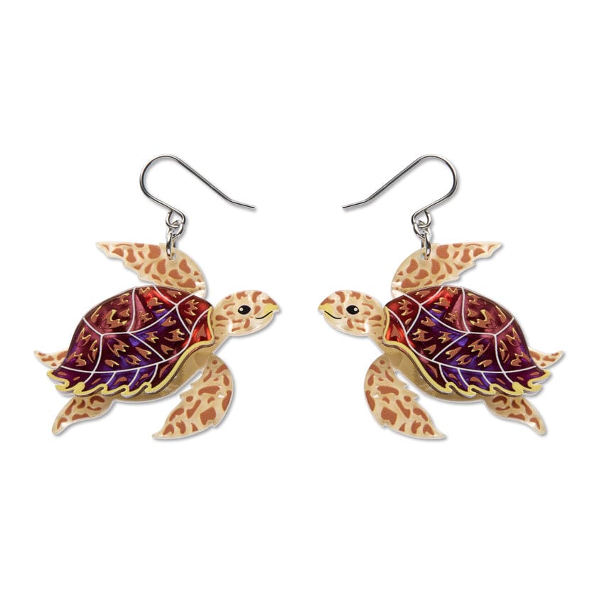 Hawksbill Turtle Drop Earrings