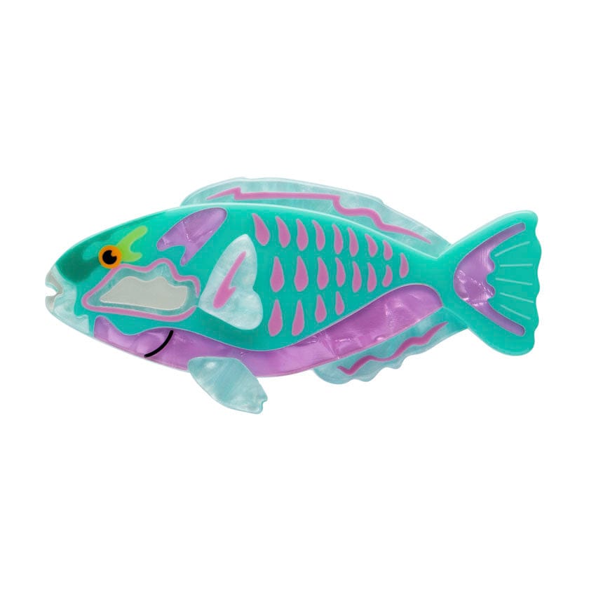 Bleeker's Parrotfish Brooch  -  Erstwilder  -  Quirky Resin and Enamel Accessories