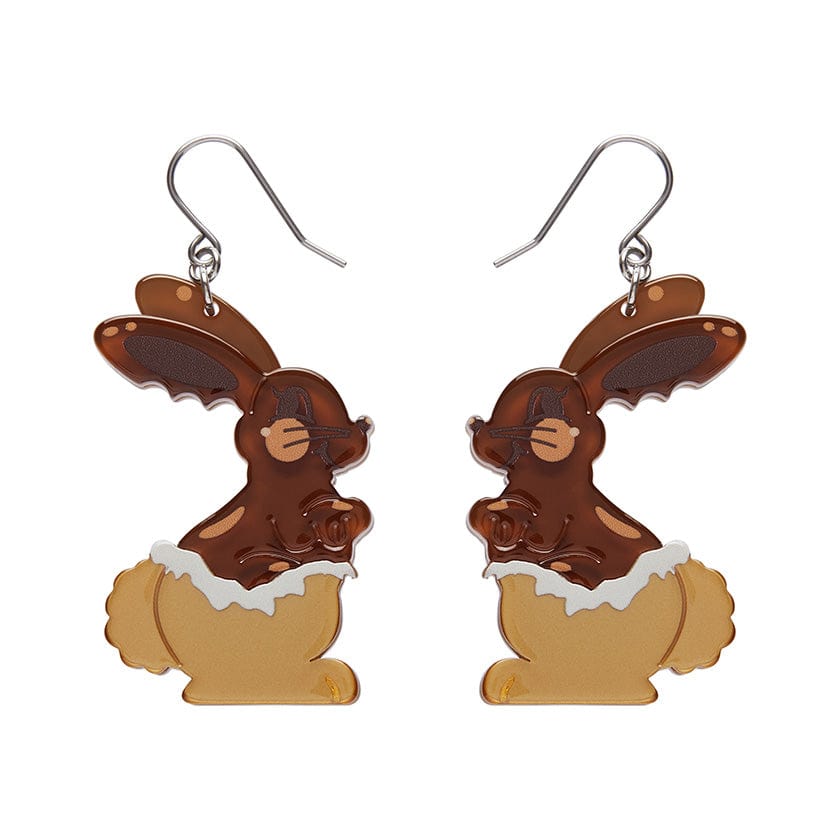 Cocoa the Bunny Drop Earrings  -  Erstwilder  -  Quirky Resin and Enamel Accessories
