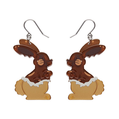 Cocoa the Bunny Drop Earrings  -  Erstwilder  -  Quirky Resin and Enamel Accessories