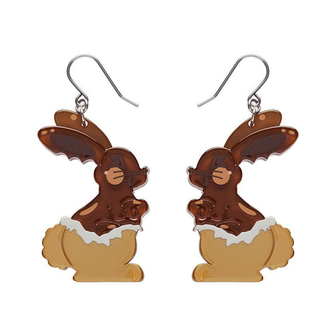 Cocoa the Bunny Drop Earrings  -  Erstwilder  -  Quirky Resin and Enamel Accessories