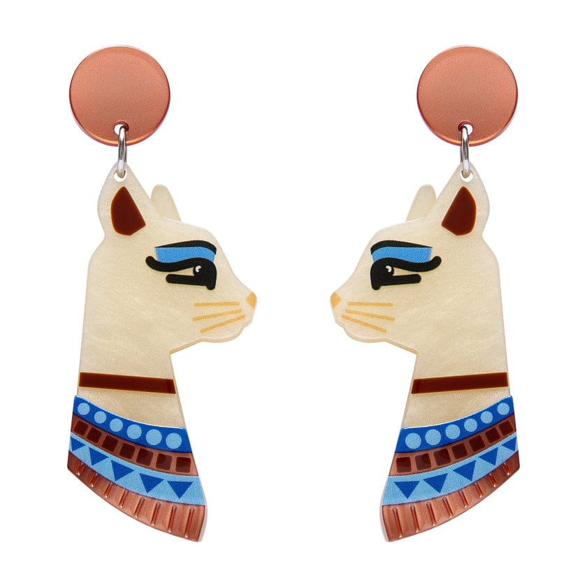 Bastet the Protector Drop Earrings