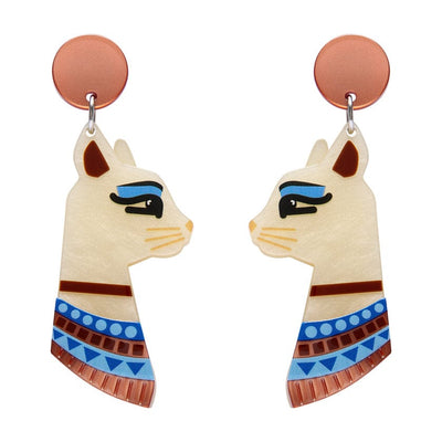 Bastet the Protector Drop Earrings