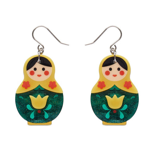 Matryoshka Memories Drop Earrings  -  Erstwilder  -  Quirky Resin and Enamel Accessories