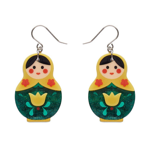 Matryoshka Memories Drop Earrings  -  Erstwilder  -  Quirky Resin and Enamel Accessories