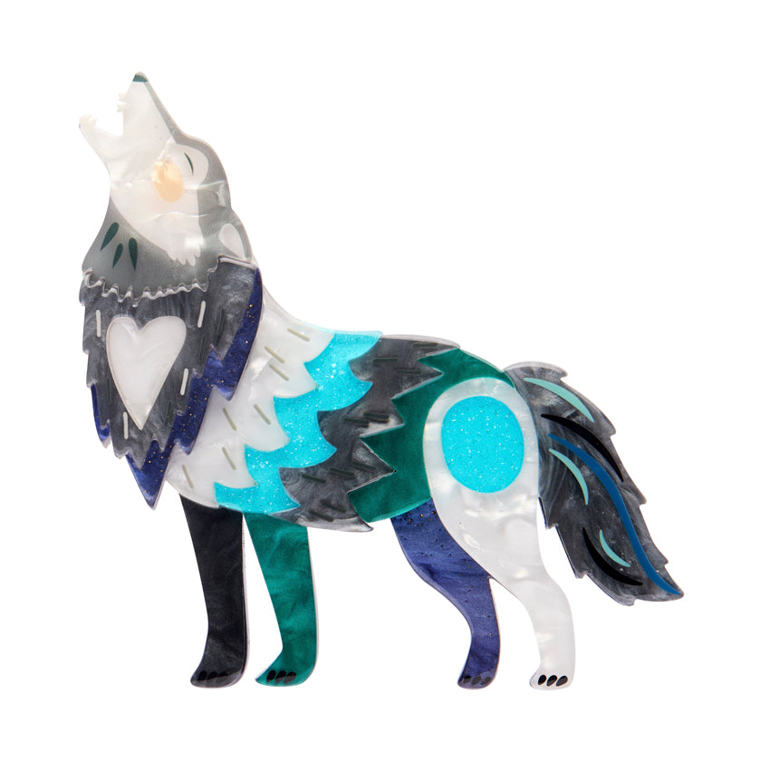 The Gallant Gray Wolf Brooch