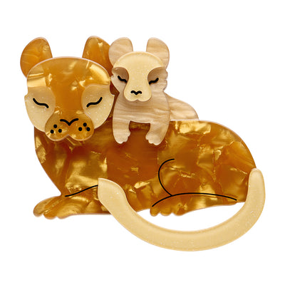 Mother Cub Love Lion Brooch