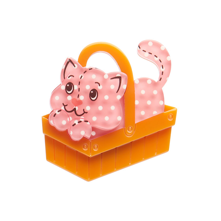 Cozy Custard Cat Mini Brooch