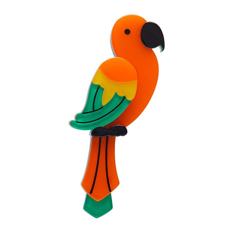 Panchaâ€™s Parrot Brooch  -  Erstwilder  -  Quirky Resin and Enamel Accessories