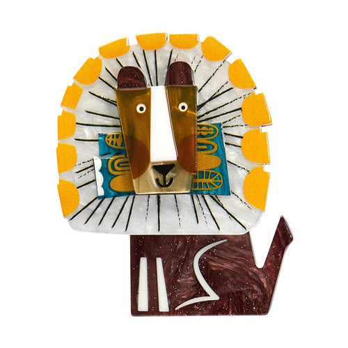 A Lion Named Roar Brooch  -  Erstwilder  -  Quirky Resin and Enamel Accessories