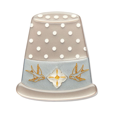 Status Thimble Mini Brooch  -  Erstwilder  -  Quirky Resin and Enamel Accessories