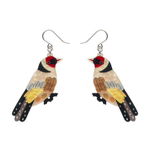 Go for Goldfinch Drop Earrings  -  Erstwilder  -  Quirky Resin and Enamel Accessories