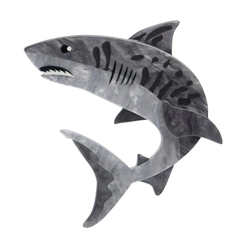 Tiger Shark Brooch  -  Erstwilder  -  Quirky Resin and Enamel Accessories