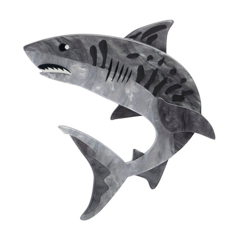 Tiger Shark Brooch  -  Erstwilder  -  Quirky Resin and Enamel Accessories