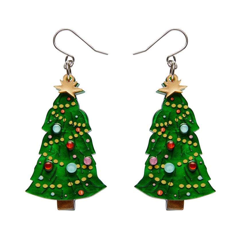 Topped With Tinsel Drop Earrings  -  Erstwilder  -  Quirky Resin and Enamel Accessories