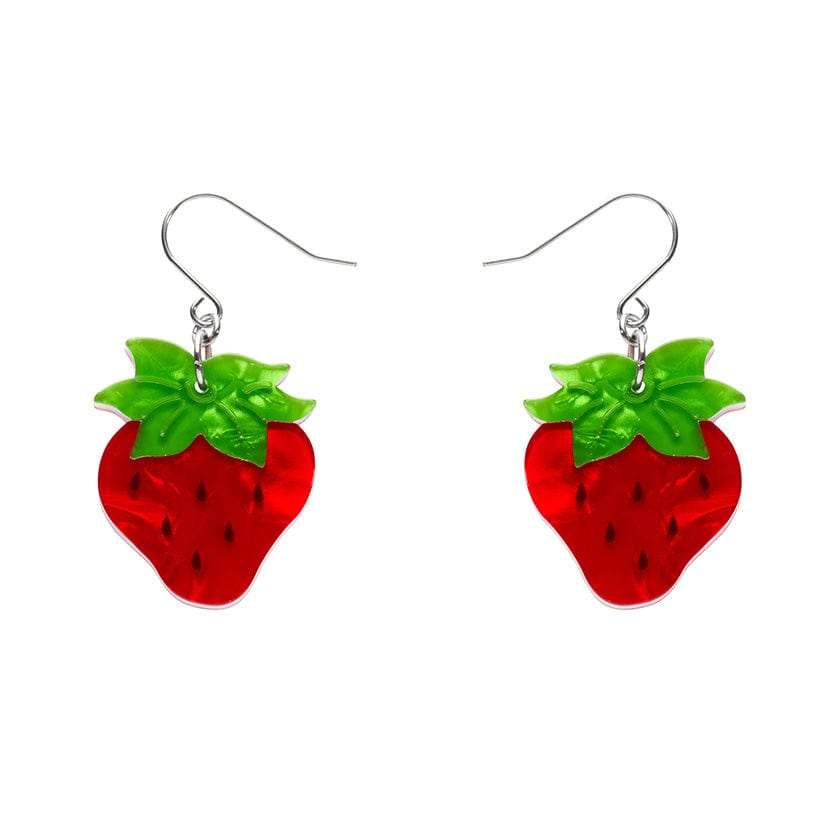 Darling Strawberry Drop Earrings  -  Erstwilder  -  Quirky Resin and Enamel Accessories