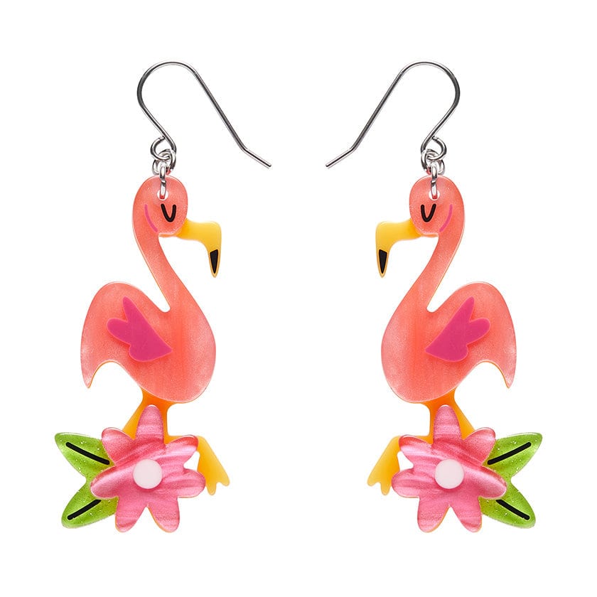 Let's Flamingle Drop Earrings  -  Erstwilder  -  Quirky Resin and Enamel Accessories