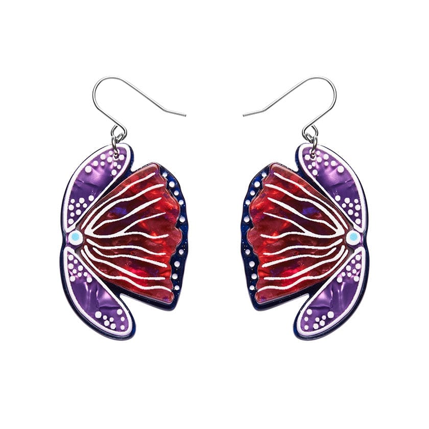 Fervent Feather Flower Drop Earrings  -  Erstwilder  -  Quirky Resin and Enamel Accessories
