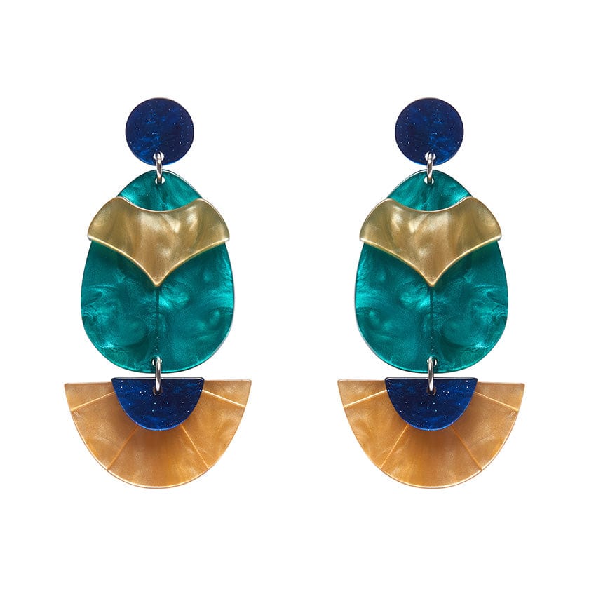 Secret Scarab Drop Earrings  -  Erstwilder  -  Quirky Resin and Enamel Accessories