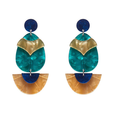 Secret Scarab Drop Earrings  -  Erstwilder  -  Quirky Resin and Enamel Accessories