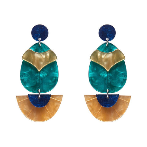 Secret Scarab Drop Earrings  -  Erstwilder  -  Quirky Resin and Enamel Accessories