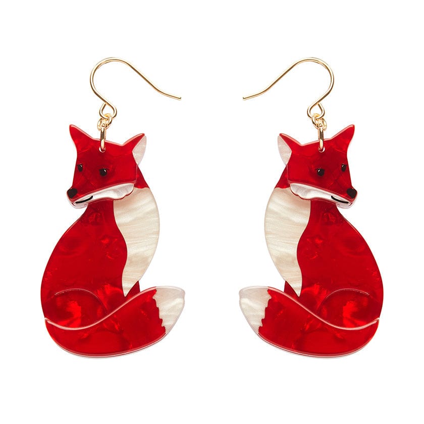 Charming Fox Drop Earrings  -  Erstwilder  -  Quirky Resin and Enamel Accessories