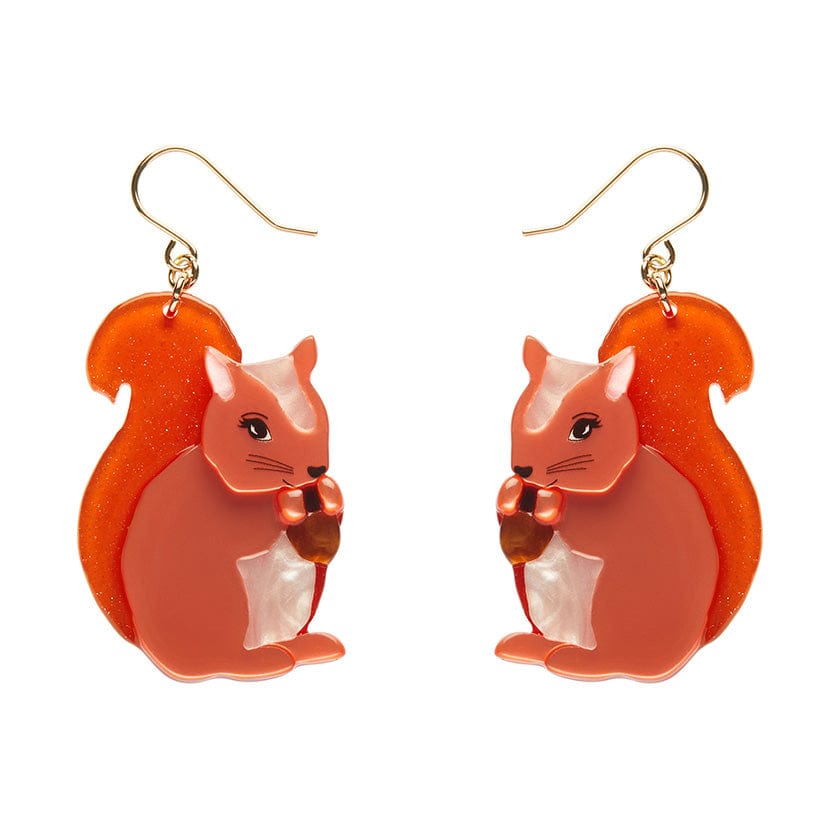 Cheeky Squirrel Drop Earrings  -  Erstwilder  -  Quirky Resin and Enamel Accessories
