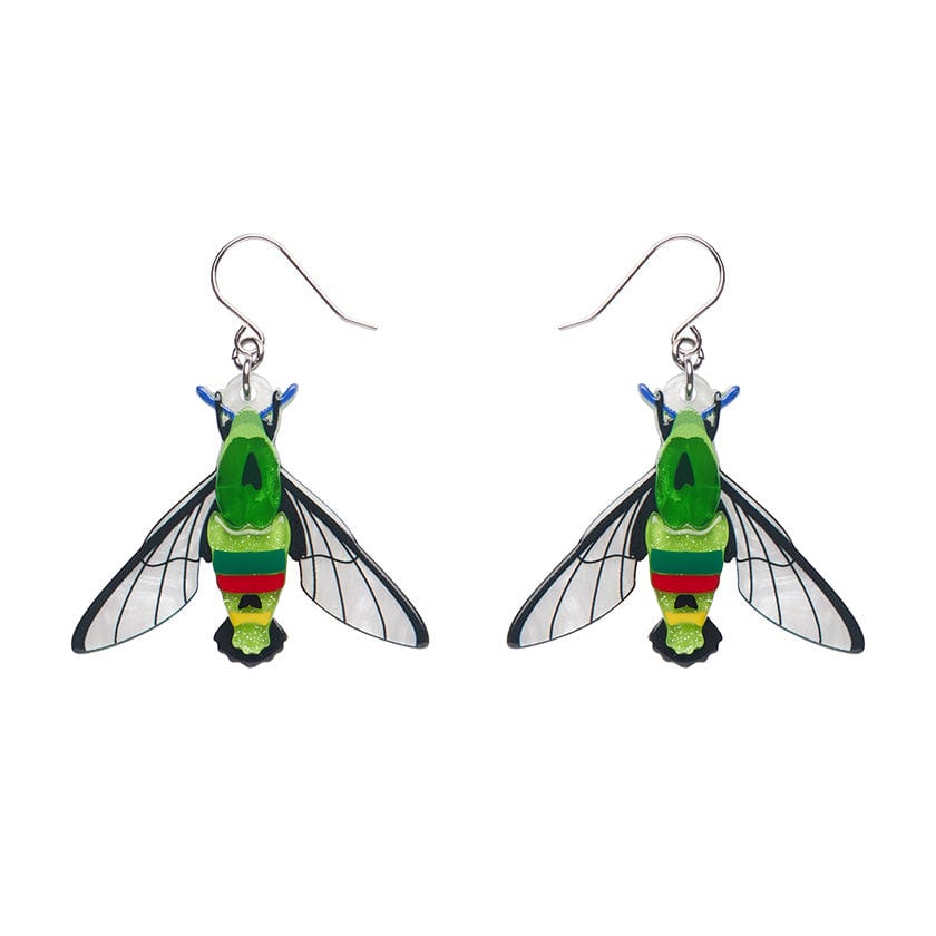 Glimmer the Hawk Moth Drop Earrings  -  Erstwilder  -  Quirky Resin and Enamel Accessories