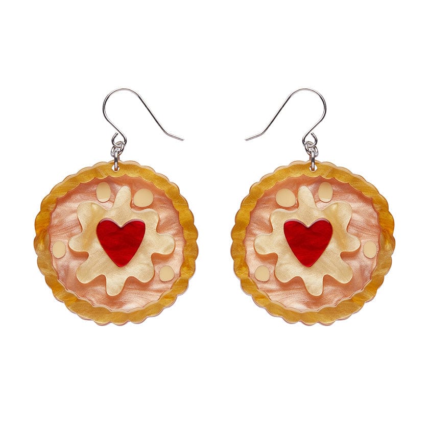 Jammie Dodger Drop Earrings  -  Erstwilder  -  Quirky Resin and Enamel Accessories