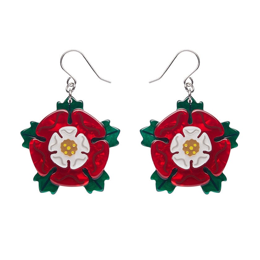 Tudor Rose Drop Earrings  -  Erstwilder  -  Quirky Resin and Enamel Accessories
