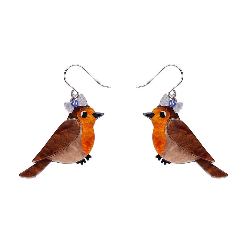 Rosie the Robin Drop Earrings  -  Erstwilder  -  Quirky Resin and Enamel Accessories
