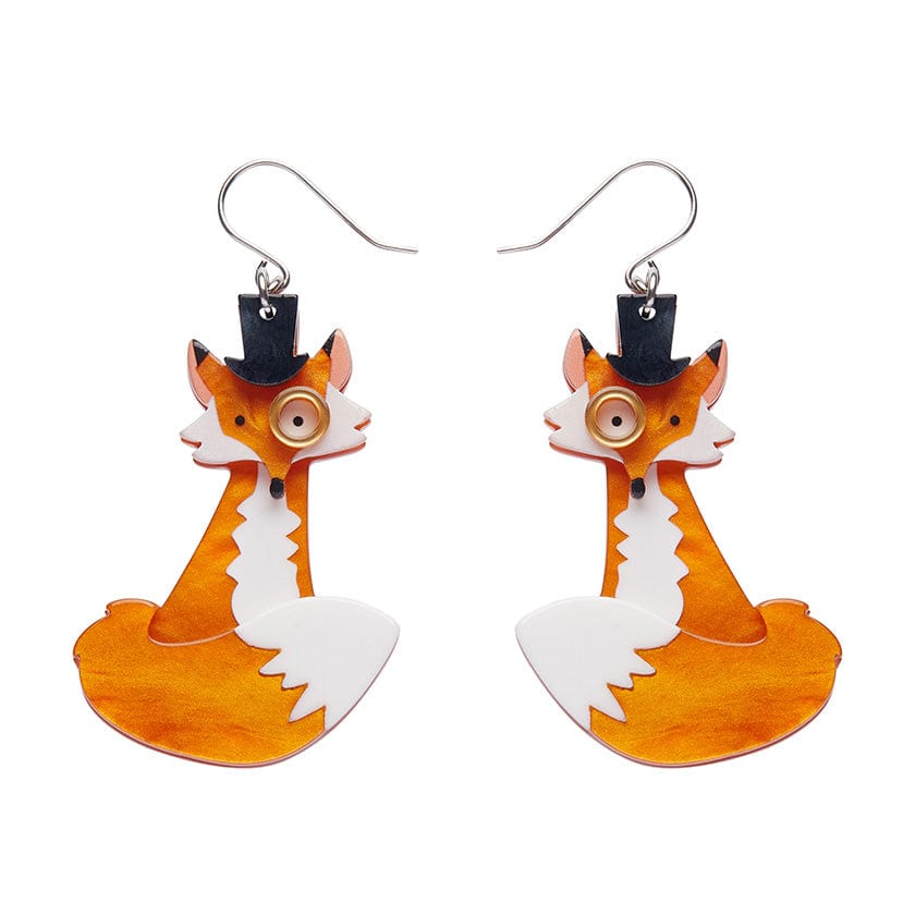Felix the Fox Drop Earrings  -  Erstwilder  -  Quirky Resin and Enamel Accessories