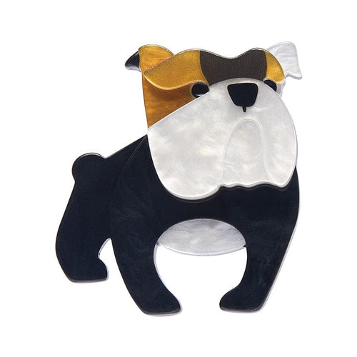 Boof Bulldog Mini Brooch  -  Erstwilder  -  Quirky Resin and Enamel Accessories