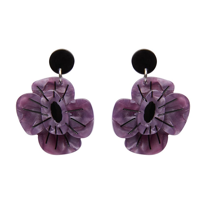 Erstwilder Remembrance Poppy Drop Earrings AF1EG04