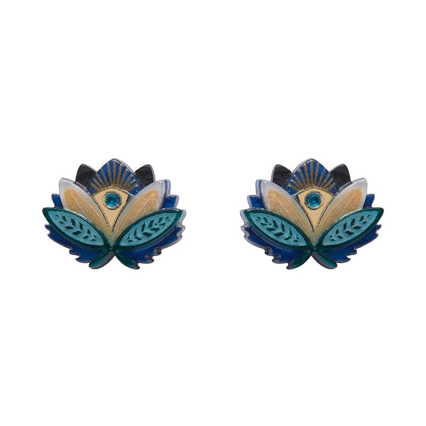 Erstwilder The Blue Lotus Stud Earrings AM1EG01