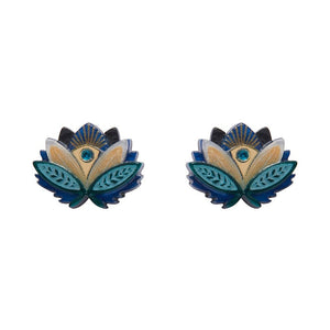 The Blue Lotus Stud Earrings