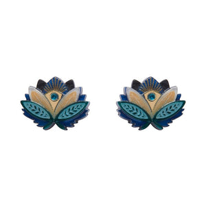 The Blue Lotus Stud Earrings