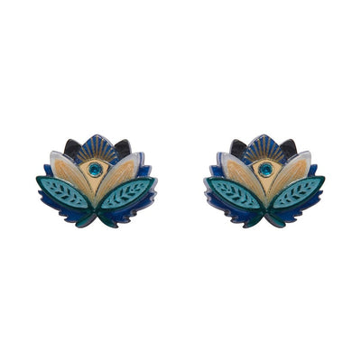 The Blue Lotus Stud Earrings