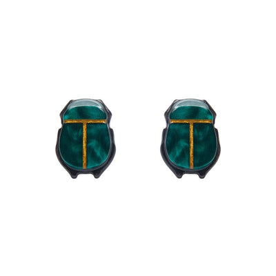 The Heart of Egypt Scarab Stud Earrings