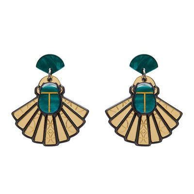 The Heart of Egypt Scarab Drop Earrings