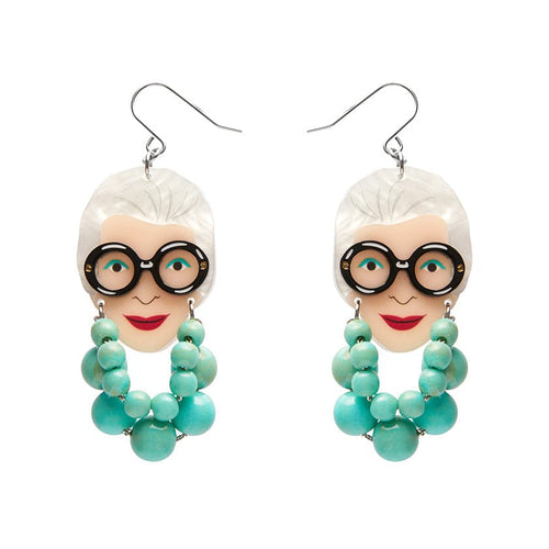 Iris the Style Icon Drop Earrings  -  Erstwilder  -  Quirky Resin and Enamel Accessories